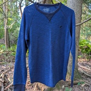 American Eagle Outfitters Men's Blue Long Sleeve Tee